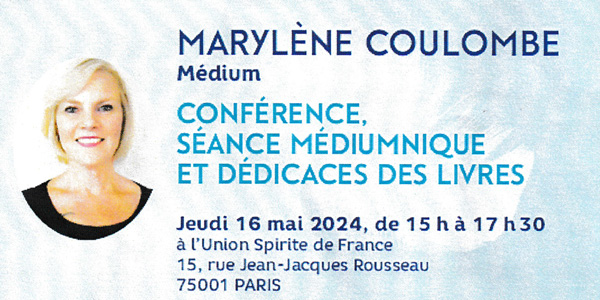 Marylène Coulombe – Conférence, séance médiumnique et dédicaces des livres à l’USF